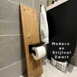 WC Rolhouder - Zelfklevend Toiletrolhouder Met Plankje - WC Papier Houder Zonder Boren - WC Rolhouder Met Plankje - Toiletrolhouder - Toiletrolhouder Zwart - Fienosa -Badkamerproducten Winkel 1200x1200 1184