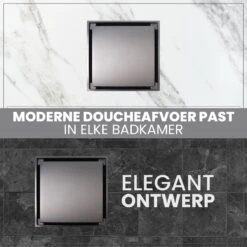 Lenga Doucheput Antraciet Vierkant - 10x10 Cm - Moderne Douche Put - Stankafsluiter - Afvoerput - Douchegoot - Doucherooster - Douchedrain -Badkamerproducten Winkel 1200x1200 12