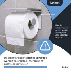 Sanics WC Rolhouder Zilver – Toiletrolhouder Zonder Boren – Met Plankje - Zelfklevend - RVS -Badkamerproducten Winkel 1200x1200 1201