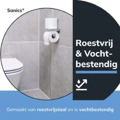 Sanics WC Rolhouder Zilver – Toiletrolhouder Zonder Boren – Met Plankje - Zelfklevend - RVS -Badkamerproducten Winkel 1200x1200 1204