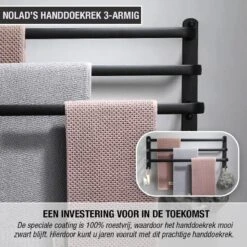 Nolad® Handdoekrek 3-armig - Handdoekhouder - Handdoekenrek - Zwart -Badkamerproducten Winkel 1200x1200 1230