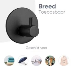 Trendfield Handdoekhaakjes Zelfklevend Rond - 4 Zwarte Handdoek Haakjes - Ronde Handdoekhaak - Zwart -Badkamerproducten Winkel 1200x1200 1234