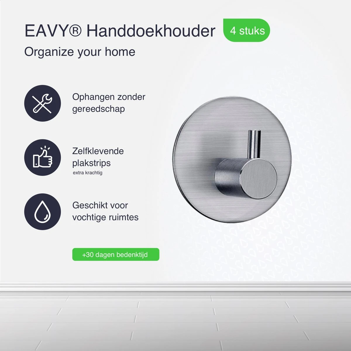 4x Handdoekhaakjes (Zelfklevend) Van RVS Zilver – Zelfklevende Haakjes – Wandhaak – Handdoekhouder – Ophanghaken Voor Keuken Of Badkamer (Accessoires) 4 4x Handdoekhaakjes (Zelfklevend) Van RVS Zilver – Zelfklevende Haakjes – Wandhaak – Handdoekhouder – Ophanghaken Voor Keuken Of Badkamer (Accessoires) - Afbeelding 2