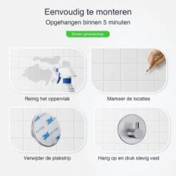 4x Handdoekhaakjes (Zelfklevend) Van RVS Zilver – Zelfklevende Haakjes – Wandhaak – Handdoekhouder – Ophanghaken Voor Keuken Of Badkamer (Accessoires) 16 4x Handdoekhaakjes (Zelfklevend) Van RVS Zilver – Zelfklevende Haakjes – Wandhaak – Handdoekhouder – Ophanghaken Voor Keuken Of Badkamer (Accessoires) -Badkamerproducten Winkel 1200x1200 1253