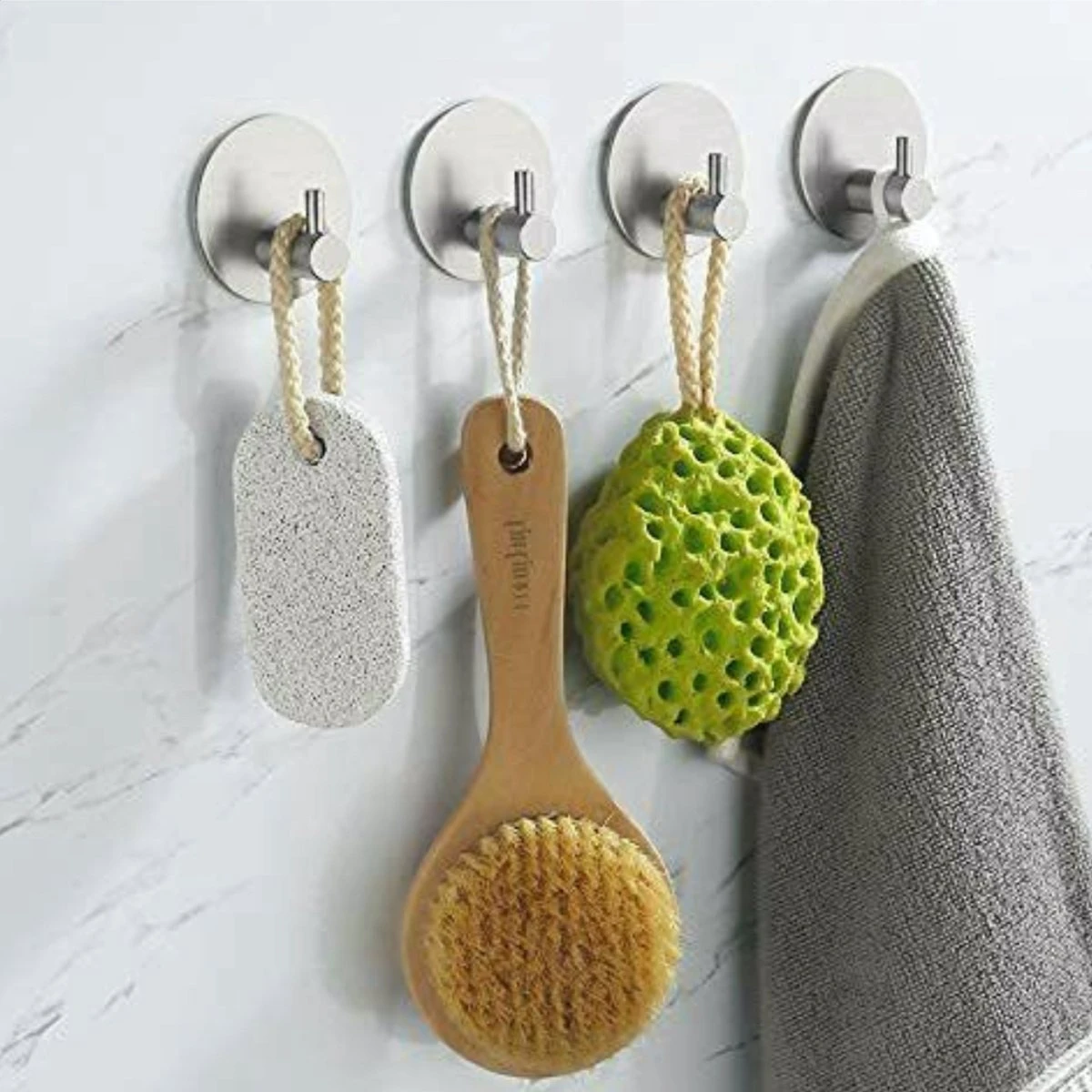 4x Handdoekhaakjes (Zelfklevend) Van RVS Zilver – Zelfklevende Haakjes – Wandhaak – Handdoekhouder – Ophanghaken Voor Keuken Of Badkamer (Accessoires) 10 4x Handdoekhaakjes (Zelfklevend) Van RVS Zilver – Zelfklevende Haakjes – Wandhaak – Handdoekhouder – Ophanghaken Voor Keuken Of Badkamer (Accessoires) - Afbeelding 8