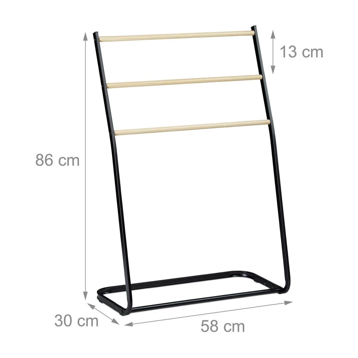 Relaxdays Handdoekrek Badkamer - Handdoekenrek Staand - Handdoekhouder - Metaal - 3 Roedes 6 Relaxdays Handdoekrek Badkamer - Handdoekenrek Staand - Handdoekhouder - Metaal - 3 Roedes - Afbeelding 4