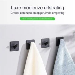 4x Handdoekhaakjes (Zelfklevend) Van RVS Zwart – Zelfklevende Haakjes – Wandhaak – Handdoekhouder – Ophanghaken Voor Keuken Of Badkamer -Badkamerproducten Winkel 1200x1200 1281