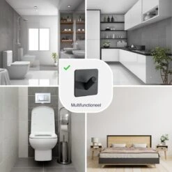 4x Handdoekhaakjes (Zelfklevend) Van RVS Zwart – Zelfklevende Haakjes – Wandhaak – Handdoekhouder – Ophanghaken Voor Keuken Of Badkamer -Badkamerproducten Winkel 1200x1200 1282