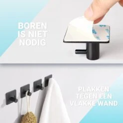 Qitch & Quisine Handdoekhaakjes - Set Van 3 Zwarte Haakjes - Zelfklevend - Waterbestendig - RVS 13 Qitch & Quisine Handdoekhaakjes - Set Van 3 Zwarte Haakjes - Zelfklevend - Waterbestendig - RVS -Badkamerproducten Winkel 1200x1200 1288