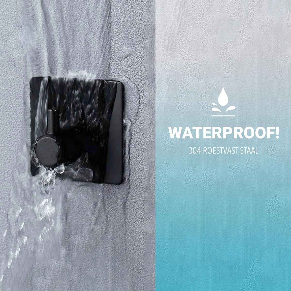 Qitch & Quisine Handdoekhaakjes - Set Van 3 Zwarte Haakjes - Zelfklevend - Waterbestendig - RVS 8 Qitch & Quisine Handdoekhaakjes - Set Van 3 Zwarte Haakjes - Zelfklevend - Waterbestendig - RVS - Afbeelding 6