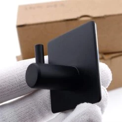 Merkloos Roestvrijstalen Handdoekhaakjes | 3M™ Zelfklevend | 4 Stuks | Mat Zwart | Wandhaak | Ophanghaken | Plakhaakjes | Haakjes | Badkamer | Keuken | RVS -Badkamerproducten Winkel 1200x1200 1296