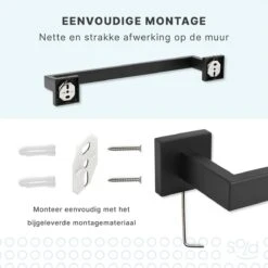 Handdoekrek - RVS - Badkameraccessoires - Keukenaccessoires - Mat Zwart - 40 Cm -Badkamerproducten Winkel 1200x1200 1306
