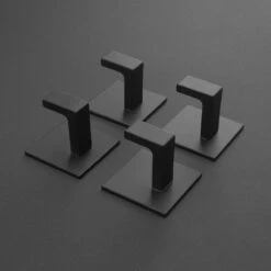 Stål Handdoekhaakjes Zelfklevend Zwart - Vierkant - 4 Stuks -Badkamerproducten Winkel 1200x1200 1326