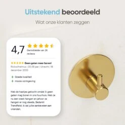 Trendfield Handdoekhaakjes Zelfklevend Goud - 2 Ronde Gouden Handdoek Haakjes - Handdoekhaak - Goud -Badkamerproducten Winkel 1200x1200 1336