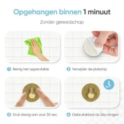 Trendfield Handdoekhaakjes Zelfklevend Goud - 2 Ronde Gouden Handdoek Haakjes - Handdoekhaak - Goud -Badkamerproducten Winkel 1200x1200 1338