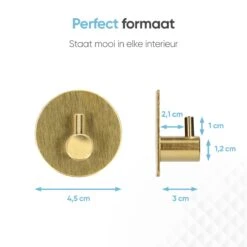 Trendfield Handdoekhaakjes Zelfklevend Goud - 2 Ronde Gouden Handdoek Haakjes - Handdoekhaak - Goud -Badkamerproducten Winkel 1200x1200 1339