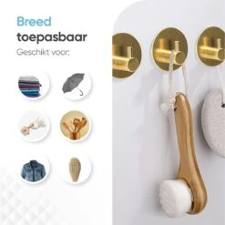 Trendfield Handdoekhaakjes Zelfklevend Goud - 2 Ronde Gouden Handdoek Haakjes - Handdoekhaak - Goud -Badkamerproducten Winkel 1200x1200 1343