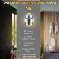 Toivo Douchefilter 17 Stages - Zilver - Incl. Montagetape En Rubberen Ringen - Waterfilter Voor Douchekop - Shower Filter - Waterfilter - Kraanfilter -Badkamerproducten Winkel 1200x1200 139
