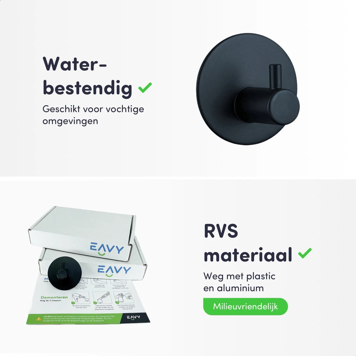 4x Handdoekhaakjes (Zelfklevend) Van RVS Zwart – Zelfklevende Haakjes – Wandhaak – Badkamer Accessoires – Ophanghaken Voor Keuken Toilet Of WC 6 4x Handdoekhaakjes (Zelfklevend) Van RVS Zwart – Zelfklevende Haakjes – Wandhaak – Badkamer Accessoires – Ophanghaken Voor Keuken Toilet Of WC - Afbeelding 4