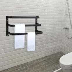 Qualux® Handdoekrek Inclusief Handdoek - 3 Stangen - Badkamer - Handdoekrek Zwart - Handdoekstang - Handdoekhouder - Handdoekenrek -Badkamerproducten Winkel 1200x1200 1432