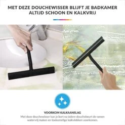 Douchewisser Met Ophanghaak – Trekker Douche – Douchetrekker Voor Badkamer – Raamwisser Douche – Zwart -Badkamerproducten Winkel 1200x1200 1459