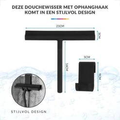 Douchewisser Met Ophanghaak – Trekker Douche – Douchetrekker Voor Badkamer – Raamwisser Douche – Zwart -Badkamerproducten Winkel 1200x1200 1461