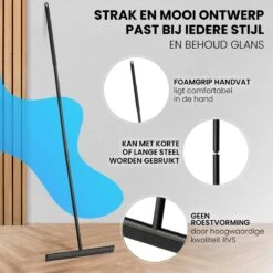 Vloertrekker Met Steel - Vloerwisser Voor In Badkamer - Watertrekker Douche - Douchewisser Zwart -Badkamerproducten Winkel 1200x1200 1477