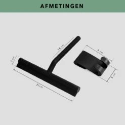 Douchewisser Zwart Met Ophangsysteem- Badkamer Accessoires- Raamwisser- Trekker Douche- Silicone- 21cm X 16cm -Badkamerproducten Winkel 1200x1200 1529