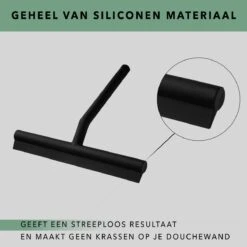 Douchewisser Zwart Met Ophangsysteem- Badkamer Accessoires- Raamwisser- Trekker Douche- Silicone- 21cm X 16cm -Badkamerproducten Winkel 1200x1200 1531