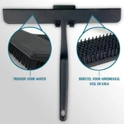 Vannons - Douchewisser Zwart - Douche Trekker Met Zelfklevende Ophanghaak - Met Borstel - Siliconen - Zwart -Badkamerproducten Winkel 1200x1200 1547