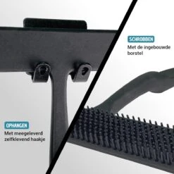 Vannons - Douchewisser Zwart - Douche Trekker Met Zelfklevende Ophanghaak - Met Borstel - Siliconen - Zwart -Badkamerproducten Winkel 1200x1200 1548