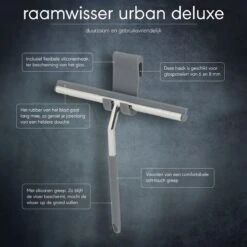 Sealskin Urban Deluxe Raamwisser Inclusief Flexibele Glashaak En Schroefhaak - RVS Gepolijst -Badkamerproducten Winkel 1200x1200 1560