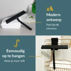 Seaside Originals Luxe Douchewisser Zwart Met Ophangsysteem En Opbergzakje - Raamwisser - Douchetrekker - Raamtrekker - Antislip - Badkamer Accessoires -Badkamerproducten Winkel 1200x1200 1577