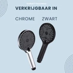 EcoRain™ Charly Waterbesparende Douchekop Zwart - 50% Waterbesparend - Regendouche 13 Cm - 3 Sproeistanden - Hoge Druk - Handdouche -Badkamerproducten Winkel 1200x1200 158