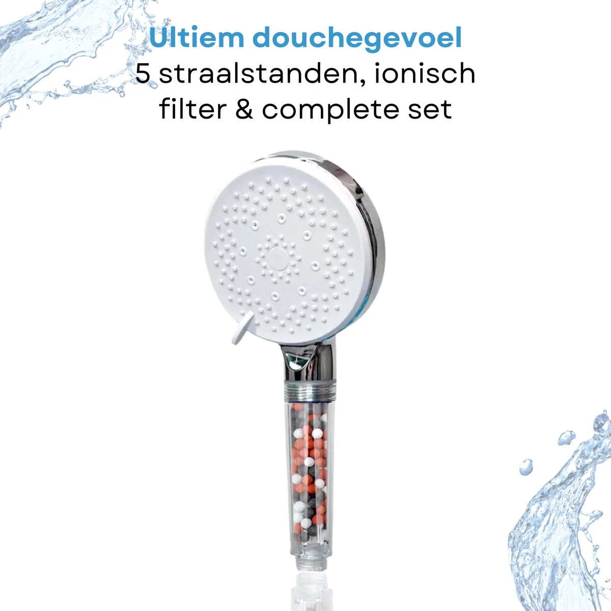 Belliese Doucheset Ionic - Douchekop - Doucheslang - Douchekophouder - Douchekop Met Slang - Waterbesparende Douchekop - Ionische Filter Douchekop - Badkamer Accessoires - Montage Zonder Boren - 5 Standen - Chroom 6 Belliese Doucheset Ionic - Douchekop - Doucheslang - Douchekophouder - Douchekop Met Slang - Waterbesparende Douchekop - Ionische Filter Douchekop - Badkamer Accessoires - Montage Zonder Boren - 5 Standen - Chroom - Afbeelding 4