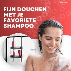 SIAFOSS Doucherek XL Zonder Boren Doucherek Hangend - 100% Stevig - 100% RVS - Hangend Badkamerrekje - Doucherek Aan Douchewand - Badkamer Accessoires - RVS Zwart - 2 Laags - Douchemand -Badkamerproducten Winkel 1200x1200 1603