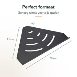 Doucherek - Doucherek Zonder Boren - Doucherekjes - Doucherek Hangend - Doucherekje - Doucherekje Zonder Boren - Doucherek Zwart - Hoek - 2 Stuks - Met Haakjes - Inclusief Montage Materiaal - Hoogwaardig Afgewerkt - EJC Products -Badkamerproducten Winkel 1200x1200 1608