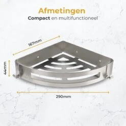 Merkloos Doucherek Zonder Boren – Doucherek Hangend – Badkamerrek – Zilver RVS – IP68 Waterdicht – 8KG Draagkracht -Badkamerproducten Winkel 1200x1200 1618