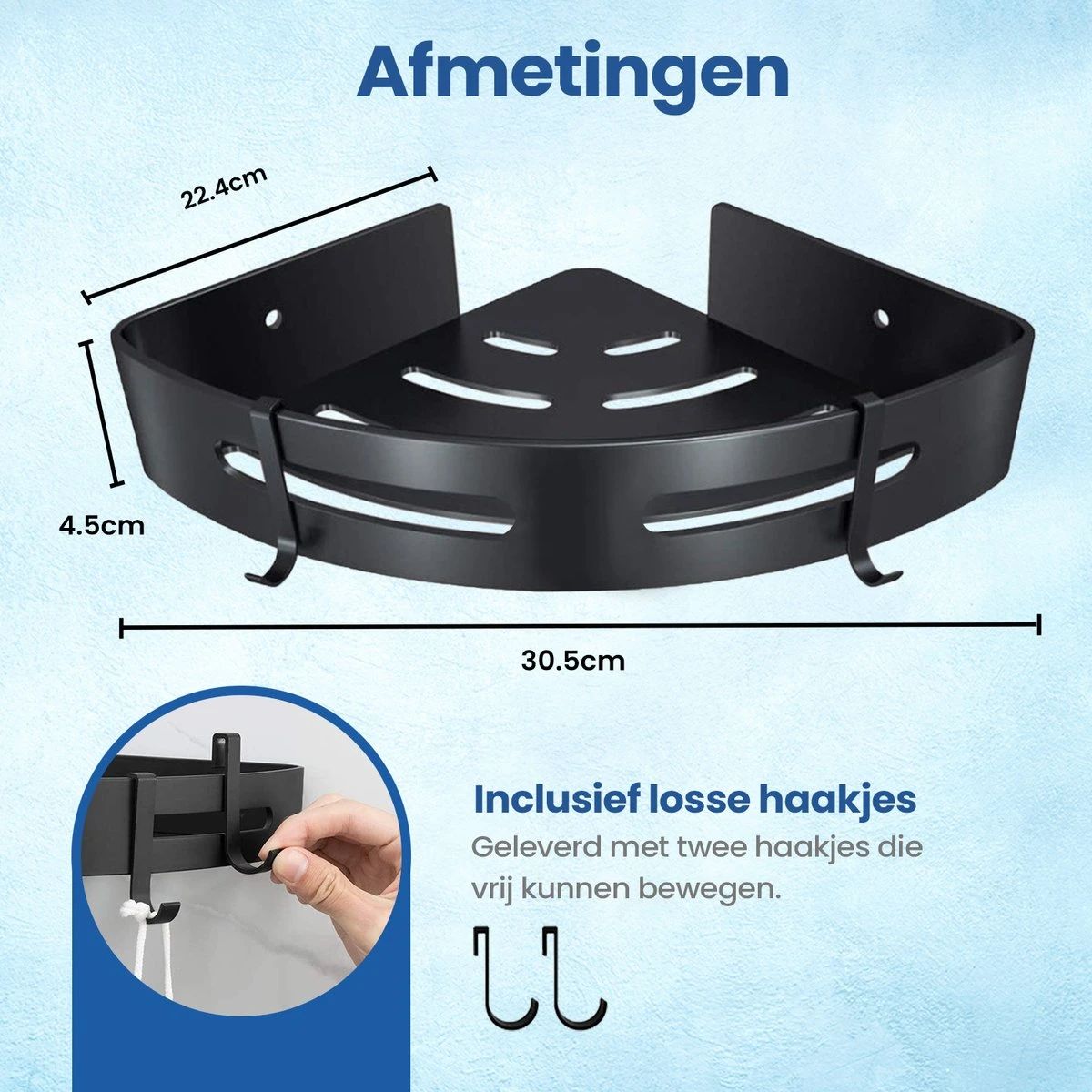 Merkloos Doucherek Zonder Boren – Doucherek – Badkamerrek – Zwart RVS – Zonder Boren – IP68 Waterdicht – 8KG Draagkracht – 2 Stuks 4 Merkloos Doucherek Zonder Boren – Doucherek – Badkamerrek – Zwart RVS – Zonder Boren – IP68 Waterdicht – 8KG Draagkracht – 2 Stuks - Afbeelding 2