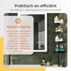 Goliving Doucherek - Doucherek Zonder Boren - Telescopisch Doucherek - Voor Plafonds Tot 2.9m Hoog - Dicht Design - Zwart -Badkamerproducten Winkel 1200x1200 1643