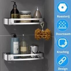 BrandtBergkamp RVS Doucherek 2 Laags – Zonder Boren – Doucherekje Hangend – Badkamerrek Zilver 17 BrandtBergkamp RVS Doucherek 2 Laags – Zonder Boren – Doucherekje Hangend – Badkamerrek Zilver -Badkamerproducten Winkel 1200x1200 1651