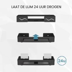 BrandtBergkamp RVS Doucherek 2 Laags – Zonder Boren – Doucherekje Hangend – Badkamerrek Zwart -Badkamerproducten Winkel 1200x1200 1657