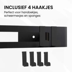 BrandtBergkamp RVS Doucherek 2 Laags – Zonder Boren – Doucherekje Hangend – Badkamerrek Zwart -Badkamerproducten Winkel 1200x1200 1658