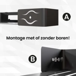 BrandtBergkamp RVS Doucherek 2 Laags – Zonder Boren – Doucherekje Hangend – Badkamerrek Zwart -Badkamerproducten Winkel 1200x1200 1659