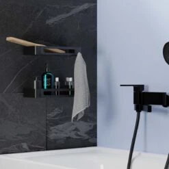 BrandtBergkamp RVS Doucherek 2 Laags – Zonder Boren – Doucherekje Hangend – Badkamerrek Zwart -Badkamerproducten Winkel 1200x1200 1660