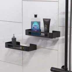 BrandtBergkamp RVS Doucherek 2 Laags – Zonder Boren – Doucherekje Hangend – Badkamerrek Zwart -Badkamerproducten Winkel 1200x1200 1661