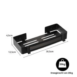 BrandtBergkamp RVS Doucherek 2 Laags – Zonder Boren – Doucherekje Hangend – Badkamerrek Zwart -Badkamerproducten Winkel 1200x1200 1663