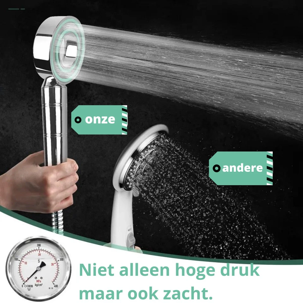 Merkloos Waterbesparende Douchekop - Handdouche Met Hoge Druk En Filter - Regendouche 7 Merkloos Waterbesparende Douchekop - Handdouche Met Hoge Druk En Filter - Regendouche - Afbeelding 5