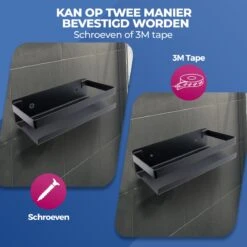 Roegaarden Doucherek Zonder Boren - Doucherekjes - Hangend - Zwart RVS - 23 CM -Badkamerproducten Winkel 1200x1200 1683