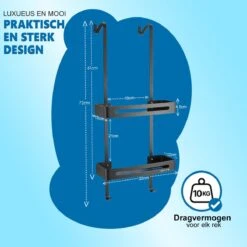 WITTS Doucherek - 2 Laags - Doucherek Zonder Boren - Doucherek Hangend - Doucherekje – Roestvrijj -Badkamerproducten Winkel 1200x1200 1689